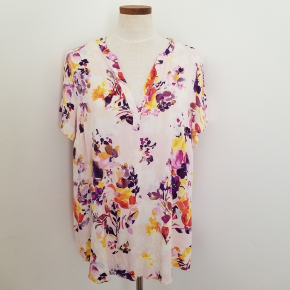 Torrid Rayon Slub Hi-Lo Short Sleeve Blouse Size 1X - Picture 4 of 12